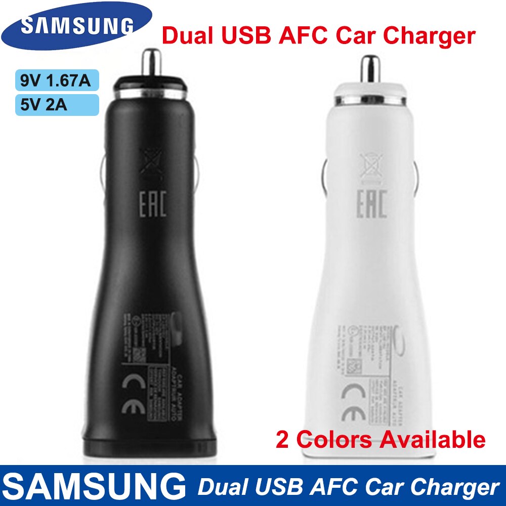 Samsung Autolader Adapter Dual Usb Snelle Auto Cigeratte Adapter USB-C Kabel Voor Galaxy S8 S9 S10 + Note 8 9 10 A30 A50 A70 A9S