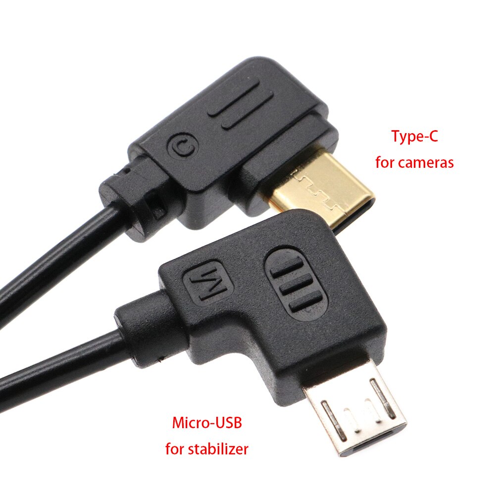 Para estabilizador Zhiyun Crane 2 / Weebill S a Canon EOS R / RP o Nikon Z6 / Z7, etc. Cable de control de 35 cm tipo C a micro USB (2,0)