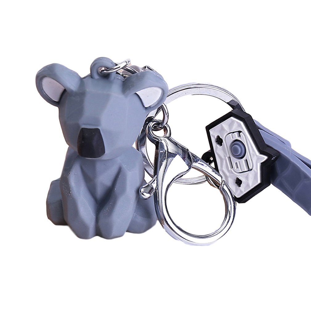 Pratique dessin animé géométrique coupe animal porte-clés pendentif mignon dinosaure panda voiture sac pendentif: Rose