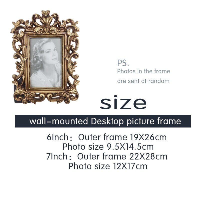 European retro photo frame desktop photo frame desktop relief photo frame 6/7 inch decorative hanging wall photo frame