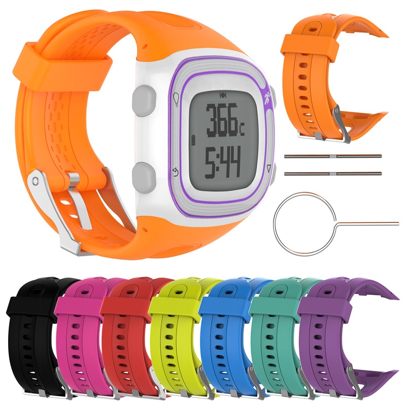 Silicone Watch Strap for Garmin Forerunner 10 15 GPS Running Sports Watch Small Large for Women Men Replacement Bands with Tools