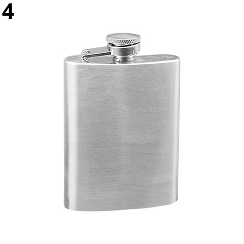 Portátil 4 5 6 7 8 10 Oz Petaca de acero inoxidable whisky Alcohol frasco tapa: 4 Oz