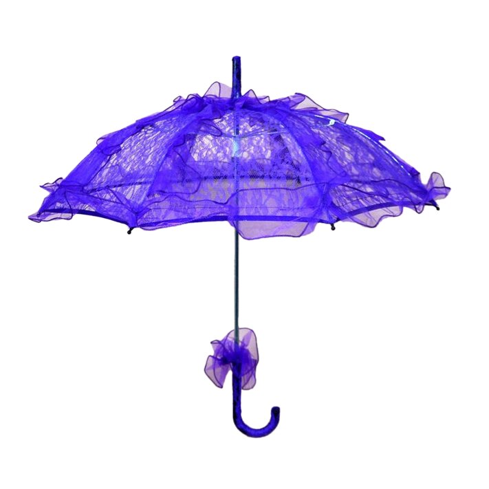 Stijlvolle Western Style Paraplu Kant Fleur Parasol Decoratie Bruiloft Bruid Paraplu: Purple 56 x 58