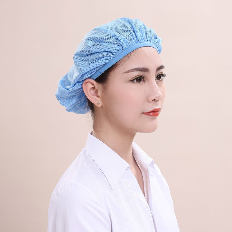 Chapeau de travail en cuisine, casquette élastique en maille, uniforme de Chef respirant pour café Restaurant boulangerie, casquette d'atelier unisexe 2 pièces/lot