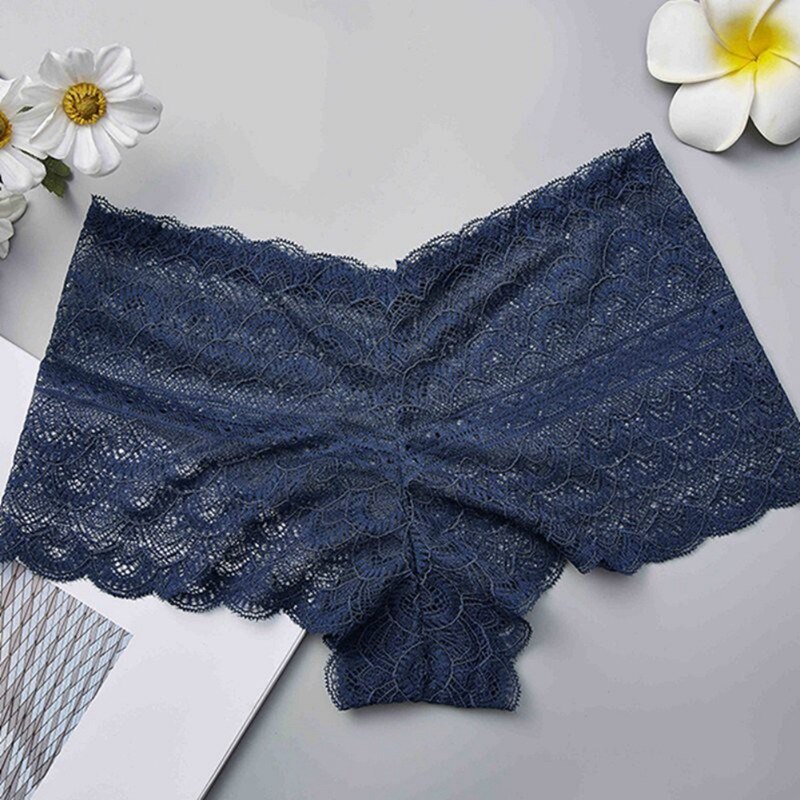 Women Soft Seamless Lace Safety Short Pants Summer Under Skirt Shorts Breathable Short Tights: Blue  color