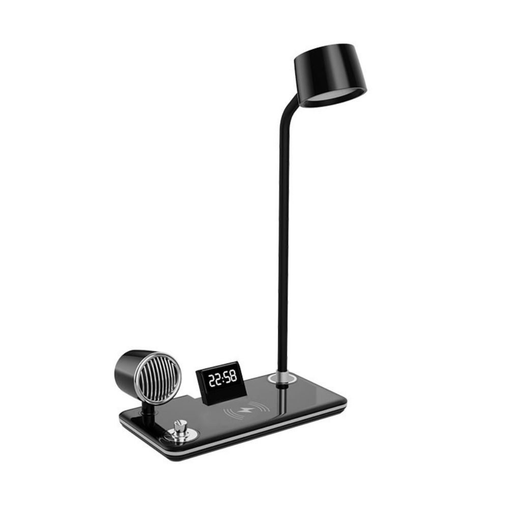 USB Port LED Table Lamp Multifunction Night Lighting Wireless Charger Pad Wireless Charger Stand Clock Night Light Bedside