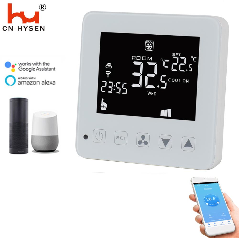smart hjem wifi termostat til ventilasjonssystem viftspoleenheter romtemperaturregulator kjøleoppvarming