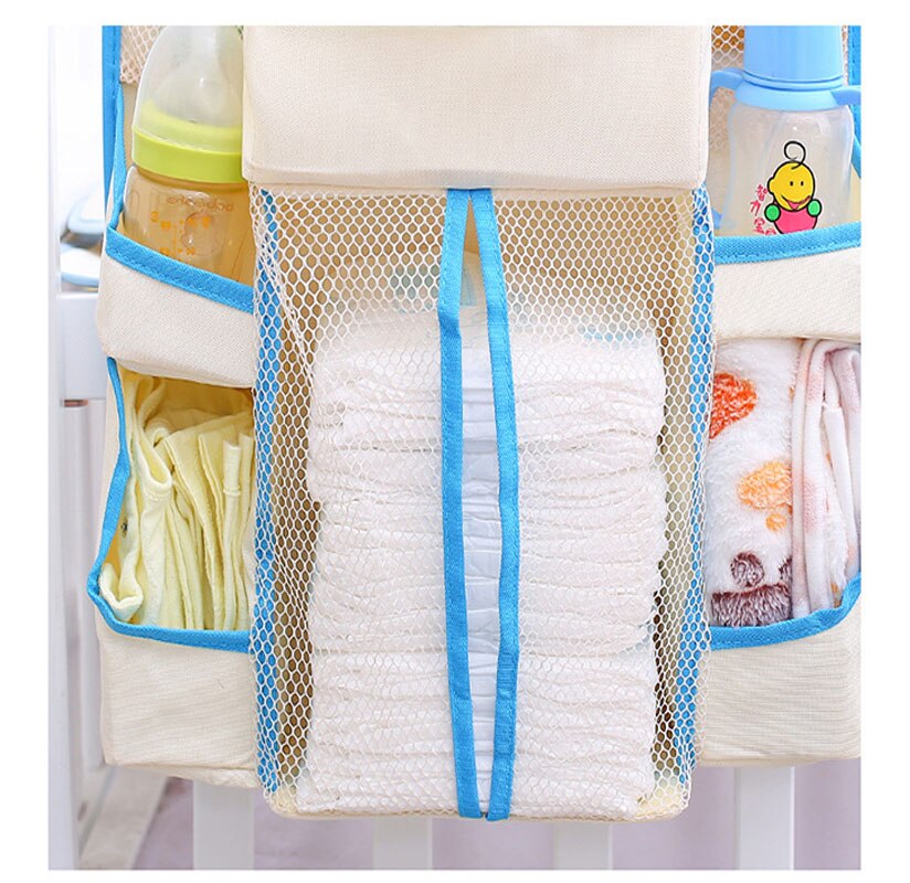 Tremmeseng sengekantsopbevaring hængepose bleopbevaringstaske sengekantsopbevaringstaske multifunktions babyklapvogn taskeholder