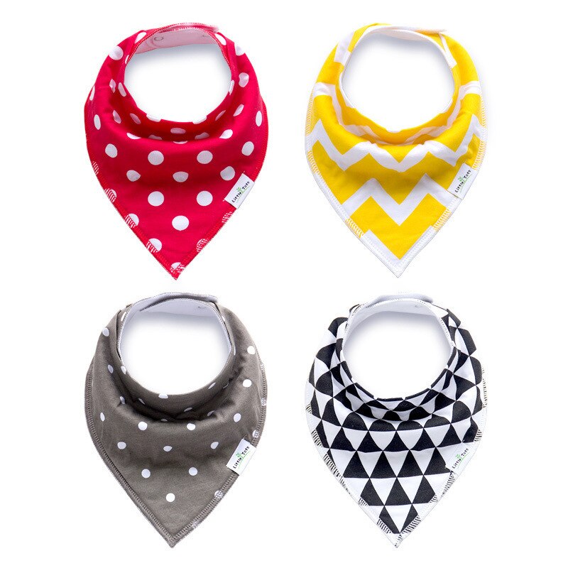 Baby Triangle A Piece Of Cloth Pure Cotton Double-deck Saliva A Piece Of Cloth Bib 4 Paper Dress Baby Bib Ins K1
