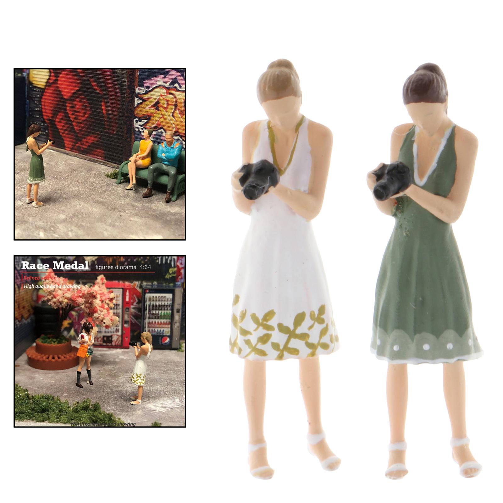 1pcs RM 1/64 Mini Model People Figures Miniature Resin Woman Character Figures for Siku Fire wheel Diorama