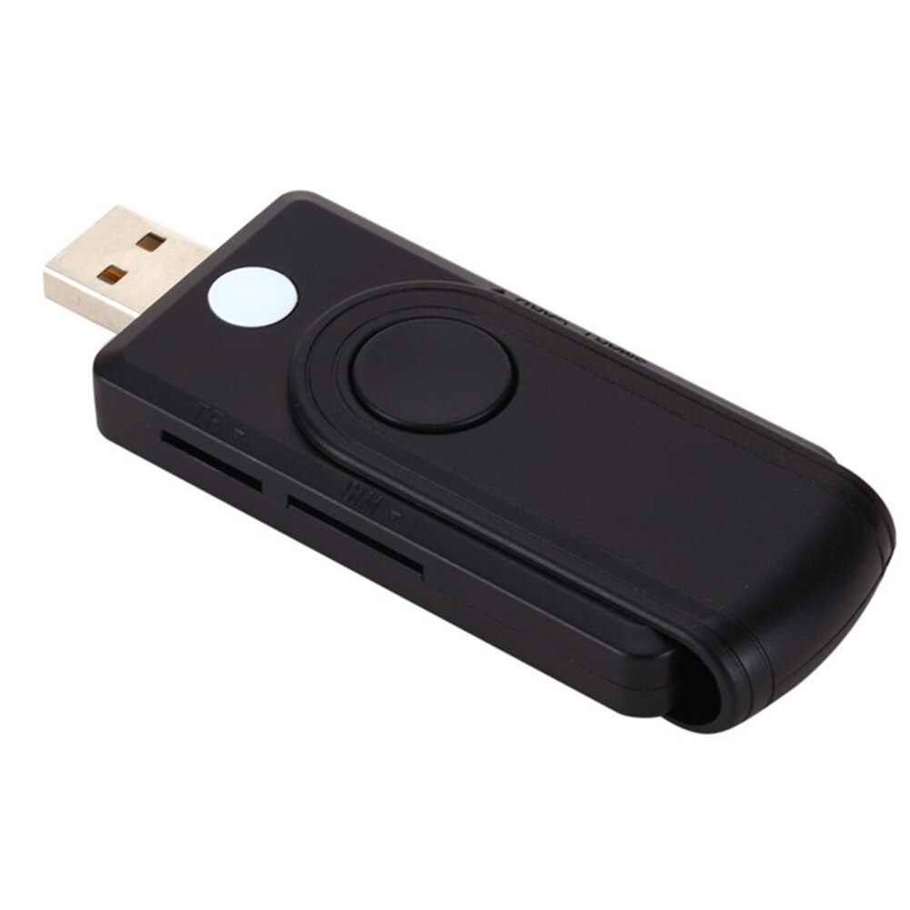 USB 2.0 SIM smart card reader connected to the computer PC adapter, used for tax declaration bank ID card reader SD/TF smart car