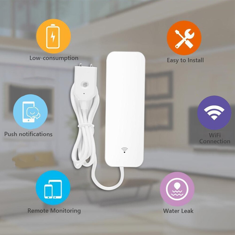 Tuya WiFi Water Leak Sensor, Water Leak Detector, Smartlife APP Notification Alerts,Water Flood Leak Alarm Home Security