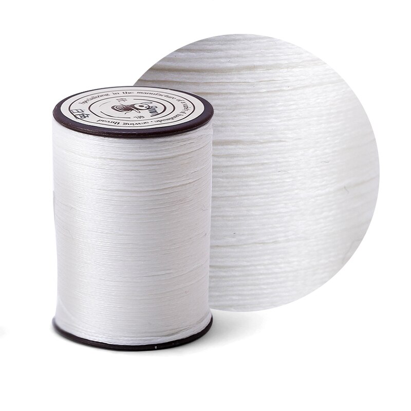 0.8Mm 100M Platte Wax Draad Naaien Lederen Gereedschap Hoge Sterkte Draad Wax Ropehand Maken Tool Voor Leer stof: white