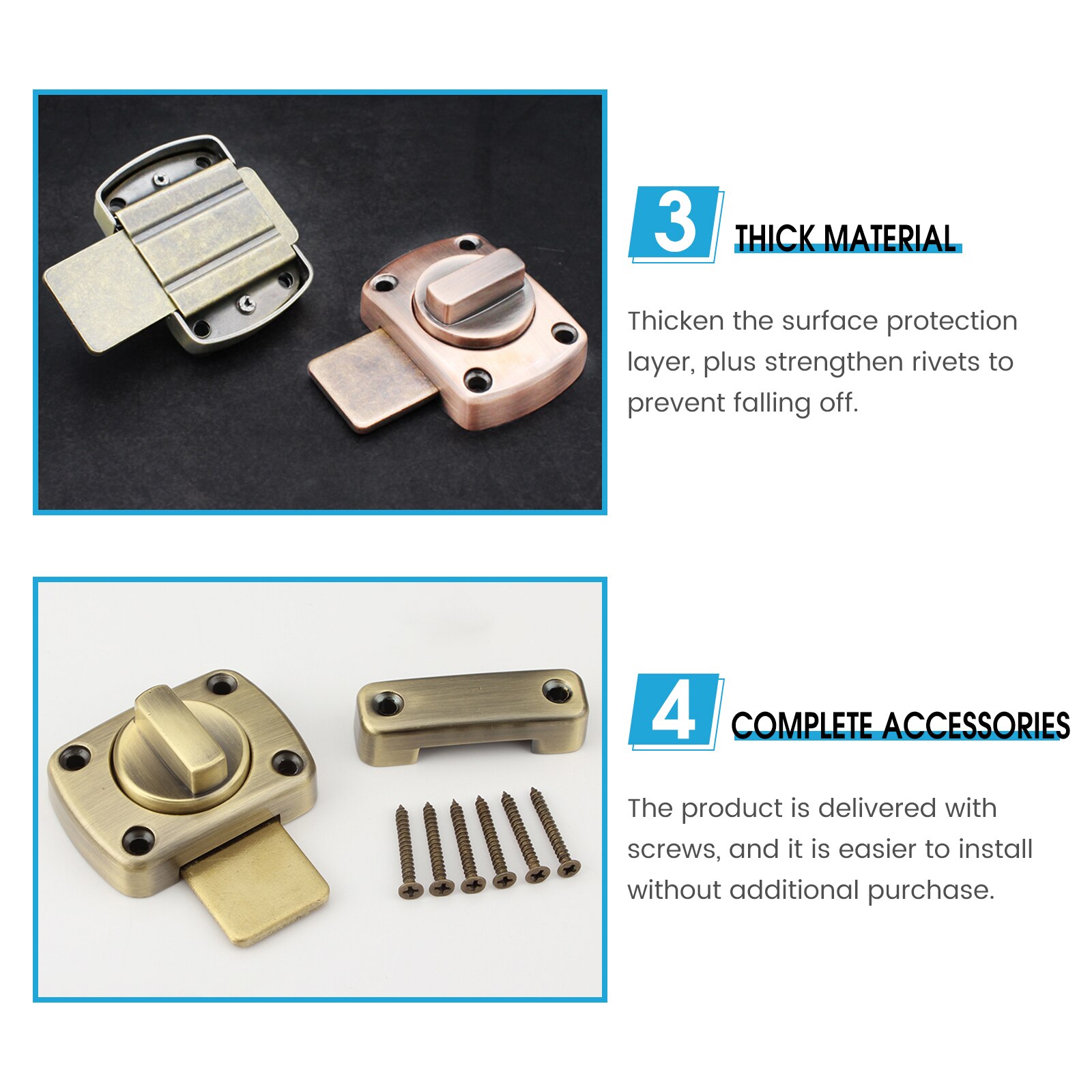 Thickened Zinc Alloy Small Door Latches Tools Sliding Door Left And Right Latches Sliding Door Sliding Door Bolts Door Lock Tool