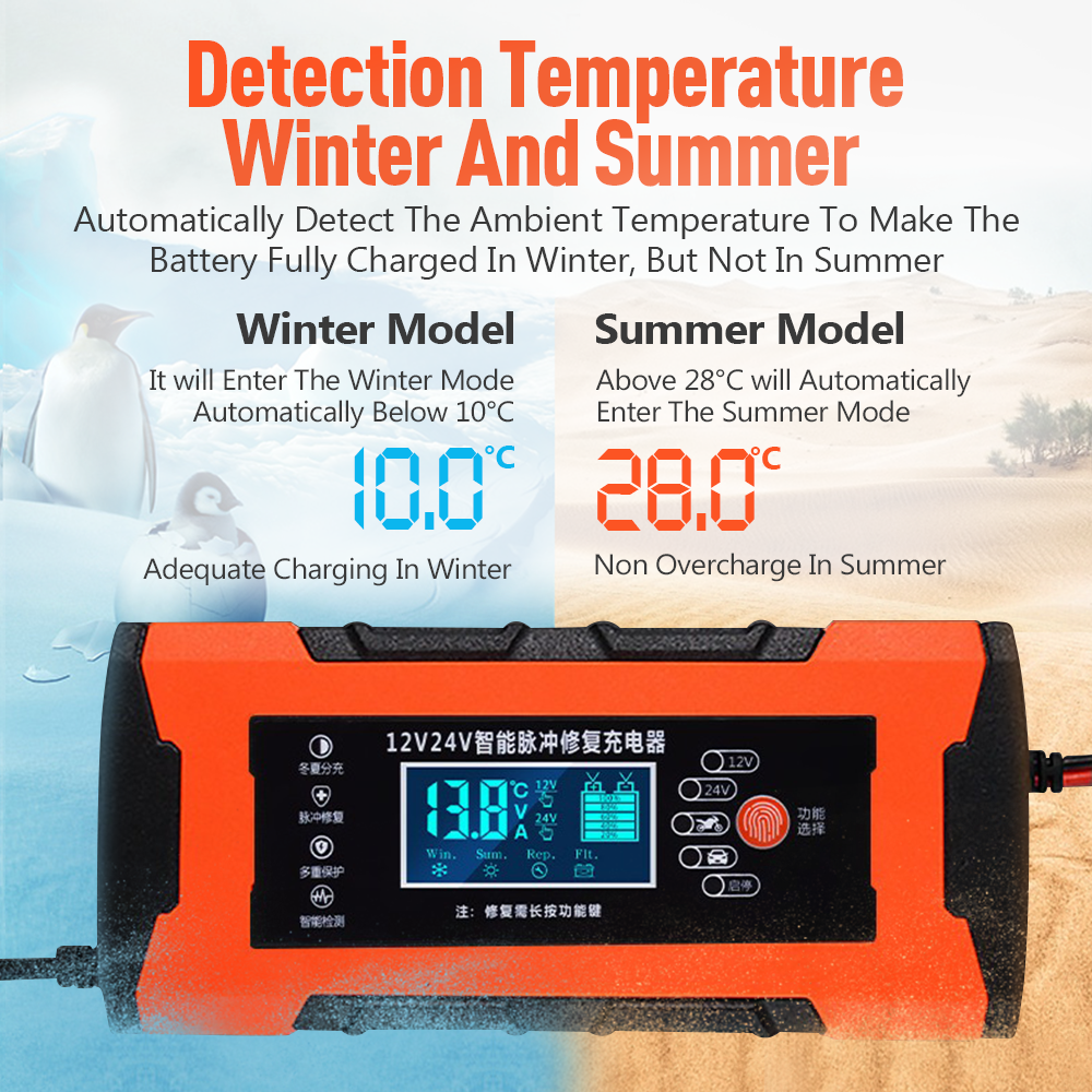 Auto Acculader 10a 12V Auto Acculader 24V 5a Auto Accesorries Digitale Display Detectie Pulse Reparatie Auto Oplader