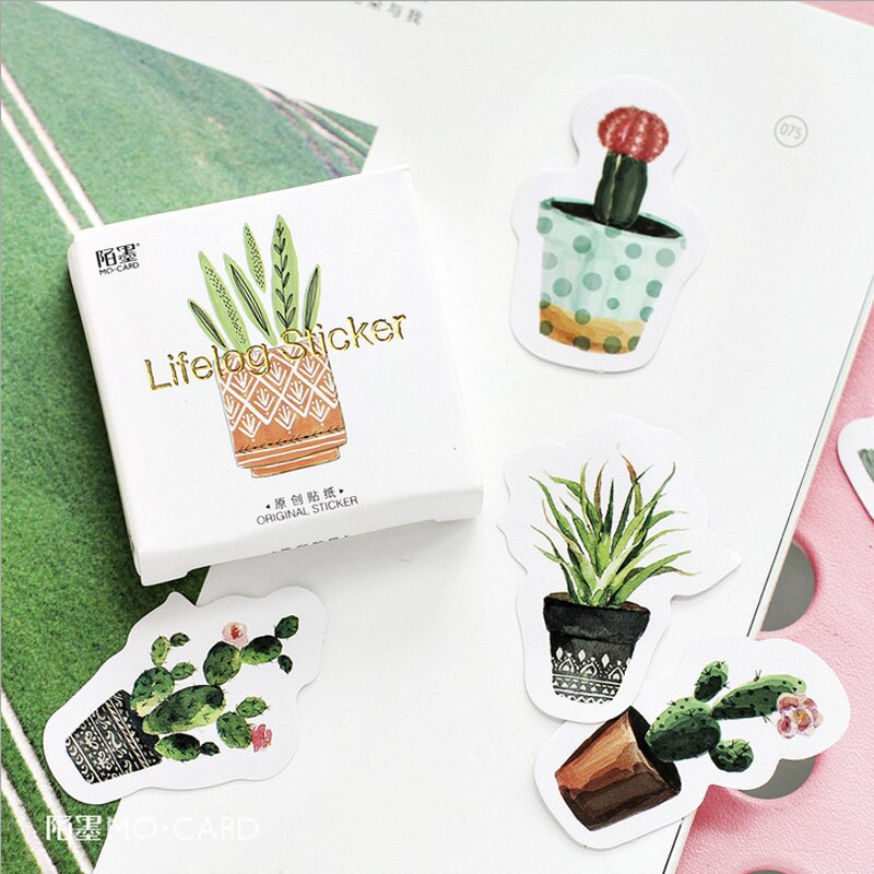 45 pcs/lot Cactus plant mini paper sticker package DIY diary decoration sticker album scrapbooking