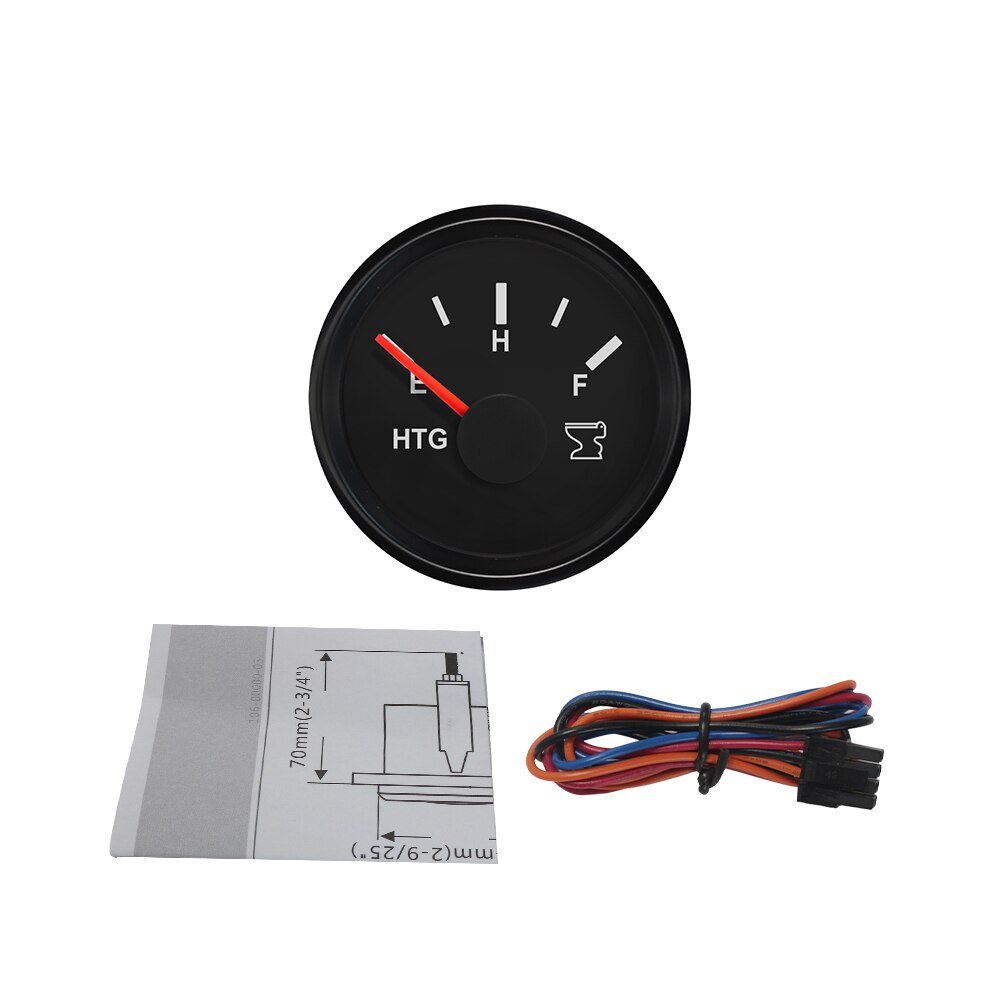 Universal Holding Tank Level Gauge Meter 0-190ohm 240-33ohm 52mm 12V/24V with Red Backlight: 240-33ohm BN