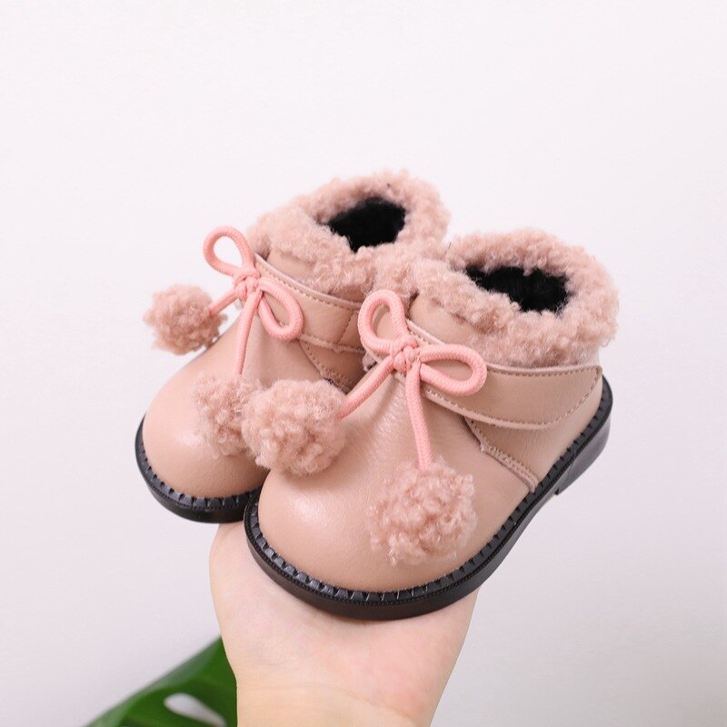 Winter Baby Mädchen Stiefel 1-2 Jahre alt freundlicher Schuhe Kleinkind Mädchen Baumwolle gepolsterte Schuhe Vlies Stiefel