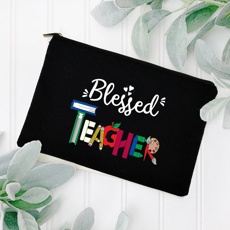 federmäppchen personalisierte Gesegnet Lehrer Tragbare Reise Organisieren Lagerung Beutel Weibliche machen-hoch Kosmetik Tasche Bleistift Tasche Geldbörse Beste Reißverschluss Schönheit fallen: Gold