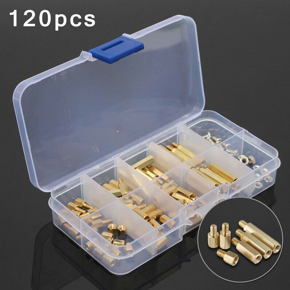 Equipment Brass nut Gasket Bracket 120pcs M3 Metric Male/Female Assortment