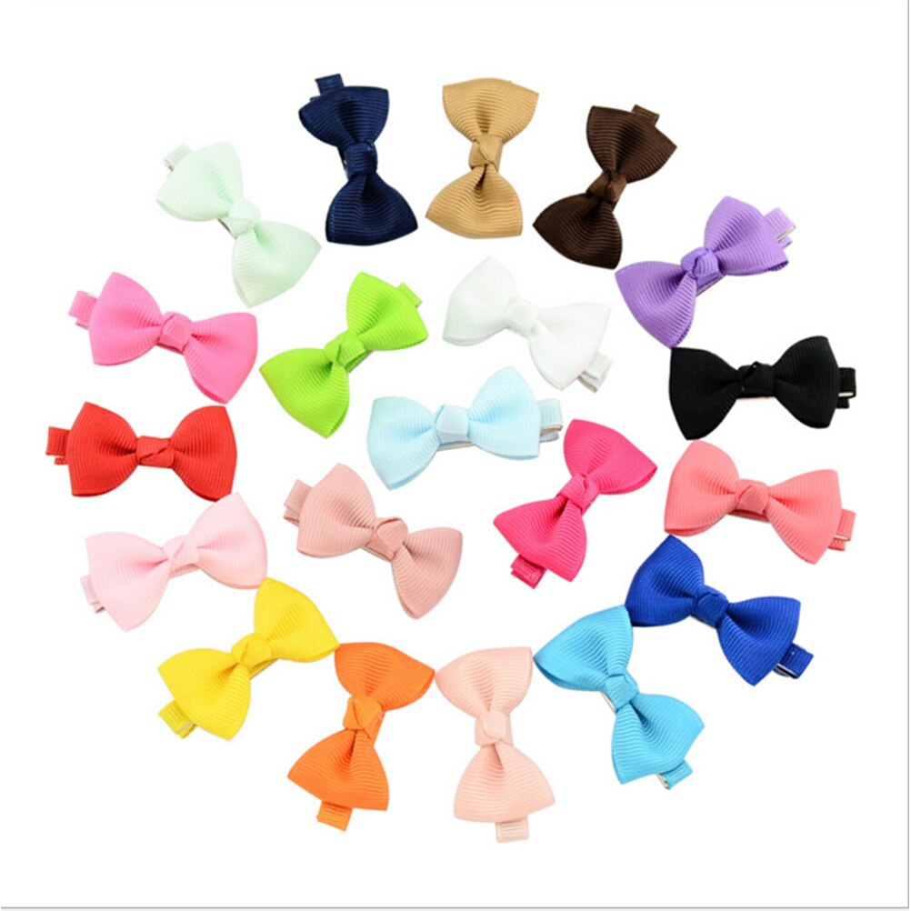 20 Stks/partij Gemengde Kleur Baby Boog Haar Clip Baby Haar Ornament Meisje Haar Clip Boog Kleine Haarspeld Haar Clips Voor meisje