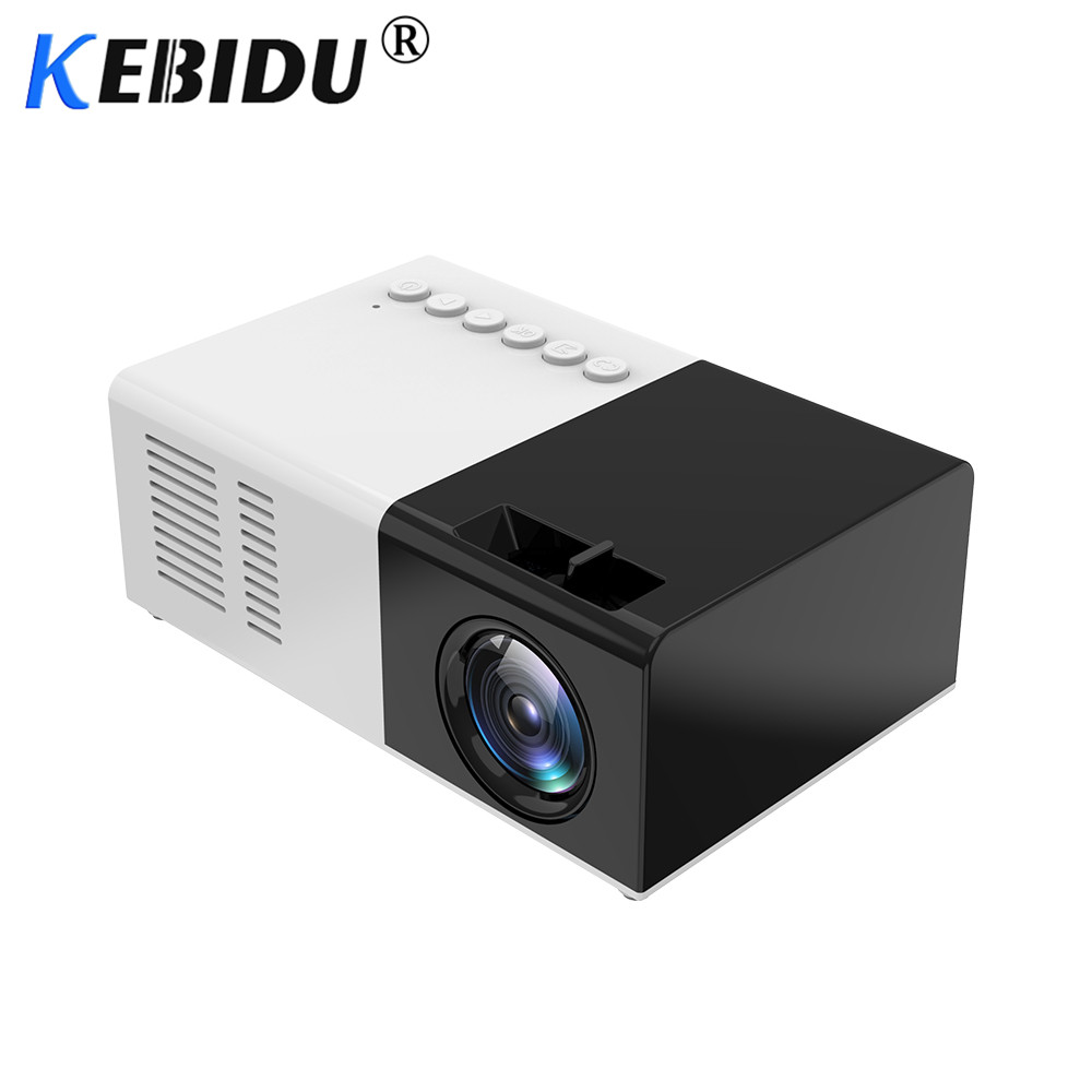 Kebidu J9 Draagbare Mini Projector 1080P Mini Home Projector Av Usb Sd Tf Card Usb Draagbare Pocket Beamer Met telefoon Pk YG300