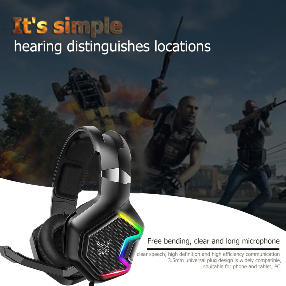 K10 pro wired gaming fones de ouvido rgb música fone de ouvido com microfone
