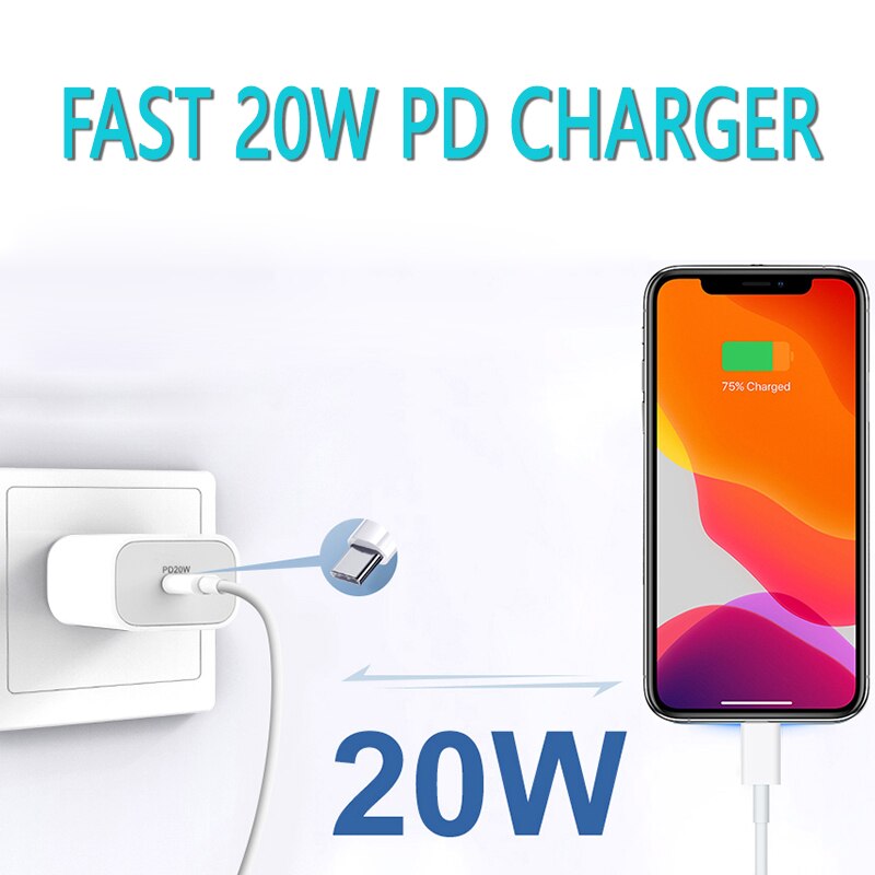 Snelle Lading Pd Charger 20W Usb Type C Pd Snelle Lading Eu Voor Iphone 13 12 11 Xs pro Max X 12Mini Xiaomi 12 Pro Huawei