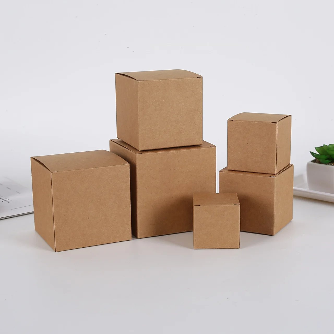 Boîtes d'emballage en papier Kraft, 20 pièces, boîte en carton pour fête de mariage, paquet de bouteilles de savon faites à la main, boîte de rangement cosmétique
