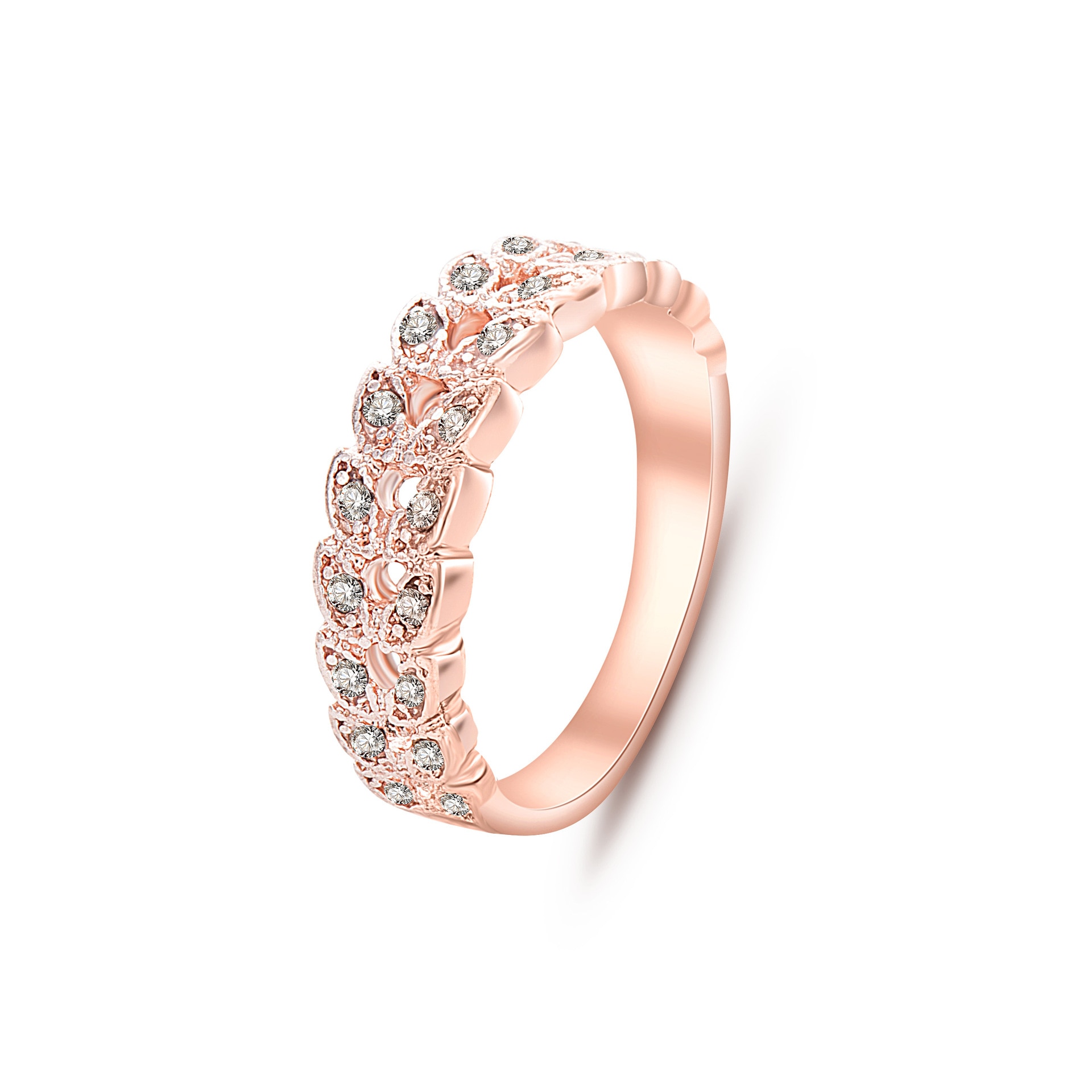 Eenvoudige Crystal Rose Gouden Ringen Voor Vrouwen Bladvorm Trouwringen Voor Dames Mode Vinger Ringen Voor Vrouwen Verjaardag