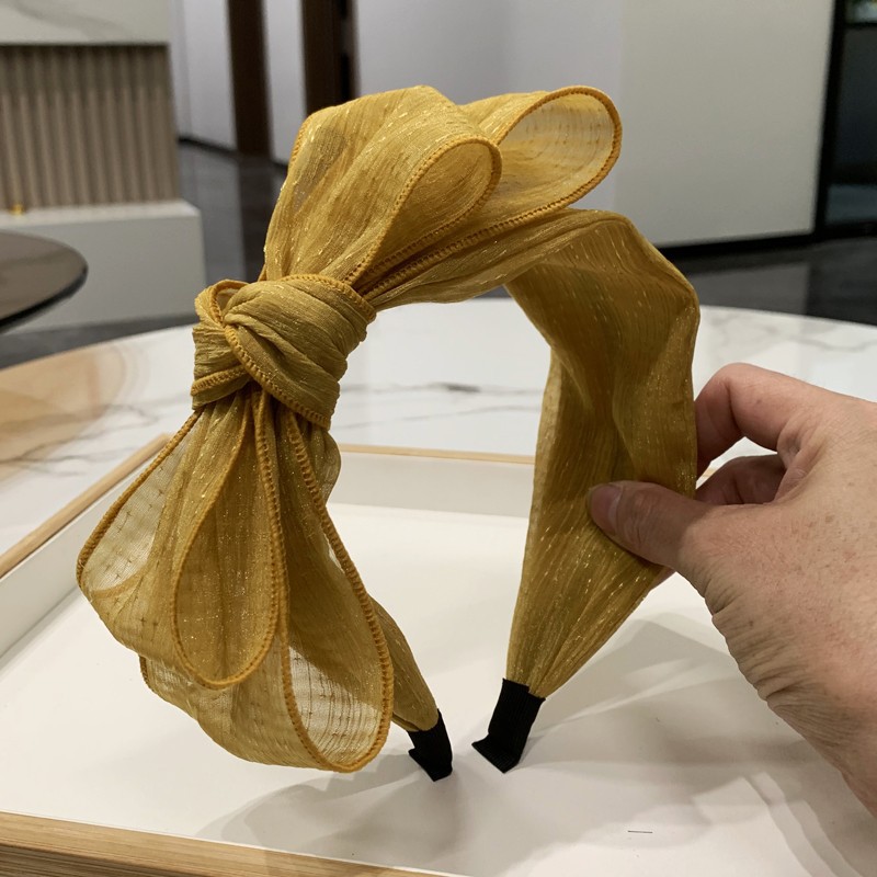 Koreaanse dameshaarband, handgemaakte strik, haaraccessoires, geknoopte haarring, meisjeshoofdbanden, lente- en zomerhoofdbedekking: Zilver