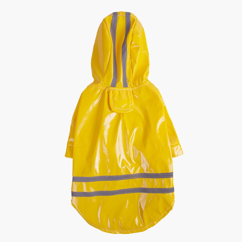 Spring Summer Dog Raincoat Reflective PU Puppy Pet Rain Coat Hooded Waterproof Dog Jacket Clothes For Dogs Chihuahua Yorkshire: Yellow / S