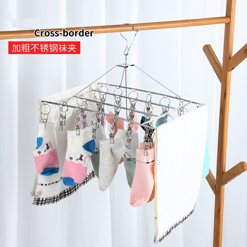 1PC Stainless Steel Clothes Drying Hanger Round Square Plum Shape Clothing Rack Underwear Sock Towel Clips Home Outdoor Supplies