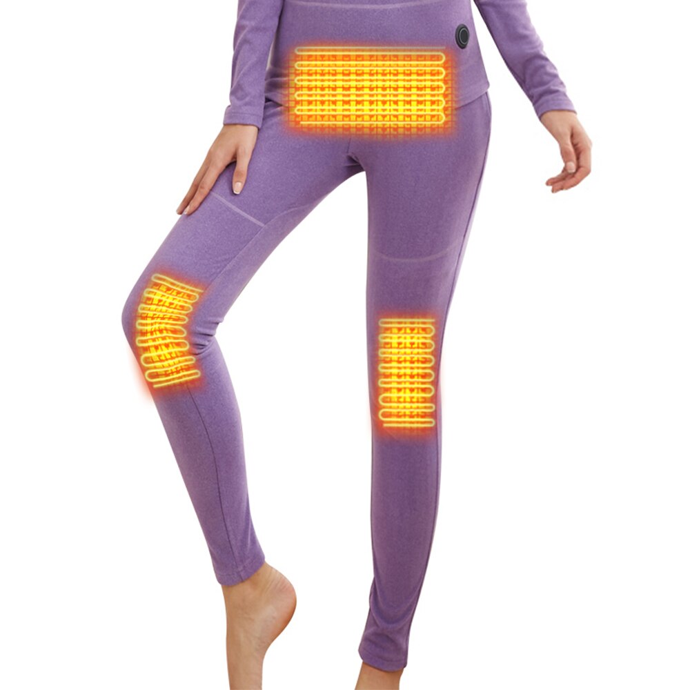 Winter Heated Underwear USB Battery Powered Fleece Thermal Heating Motorcycle Jacket Moto Long Johns Pants Electric Suit Men: Pants Female / XXL