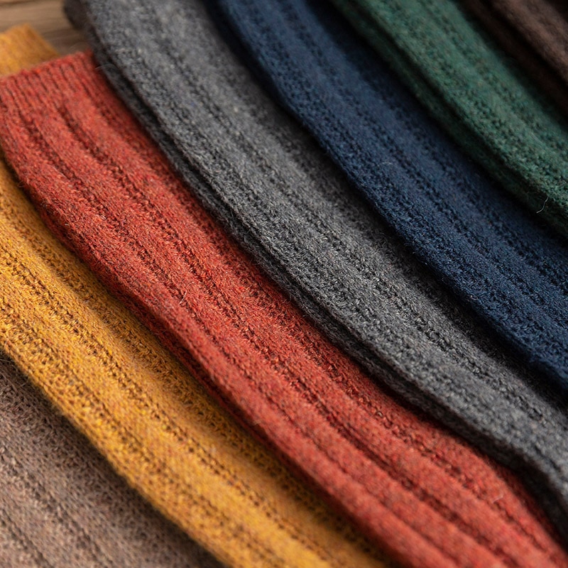 Harajuku Woollen Women Socks Soft Cotton Women Socks Solid Color High Tube Socks For Girls Winter Cute Thick Pile of Socks Lady