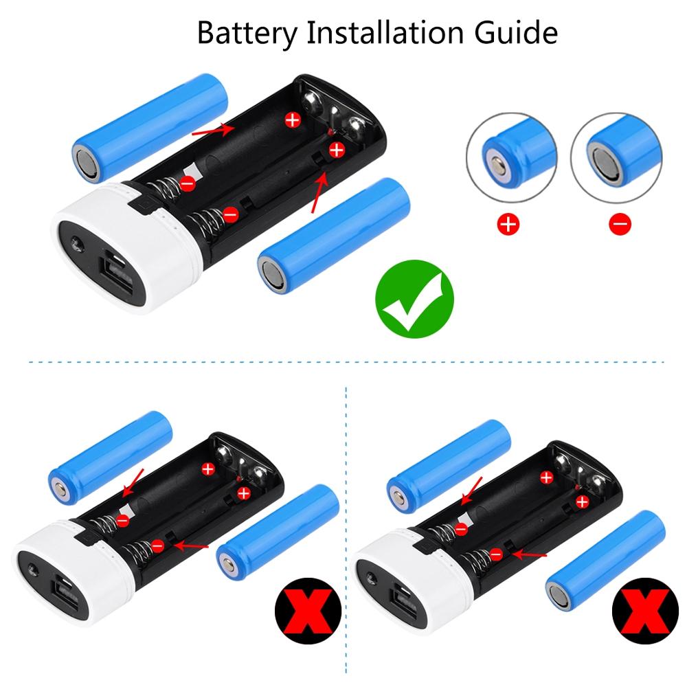 HAWEEL DIY 2 pilas 18650 (no incluidas) 5600mAh carcasa de batería portátil caja con indicador de salida USB