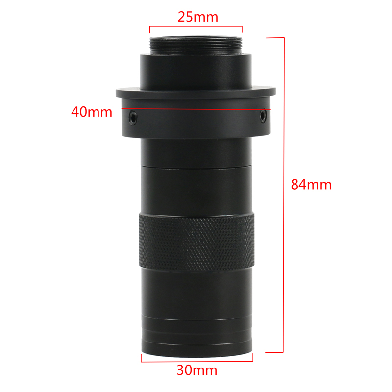 130X 100X Adjustable Zoom C Mount Lens Glass Magnification Eyepiece For VGA HDMI USB CCD CMOS Industry Video Microscope Camera: 130X 40mm