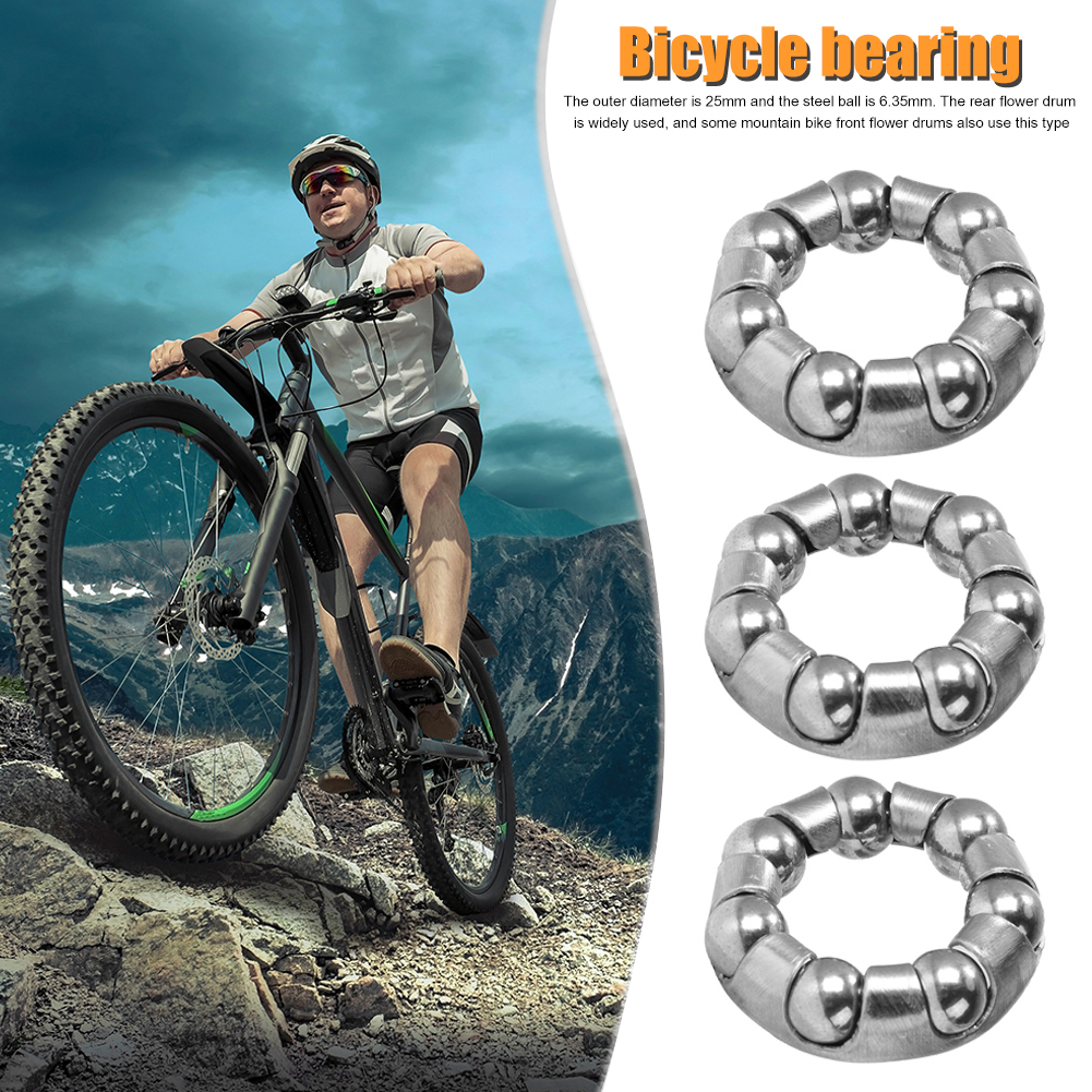 Juego completo de rodamientos de bolas para bicicleta, eje de rueda delantera y trasera de 1/4 pulgadas x 7, 10 piezas