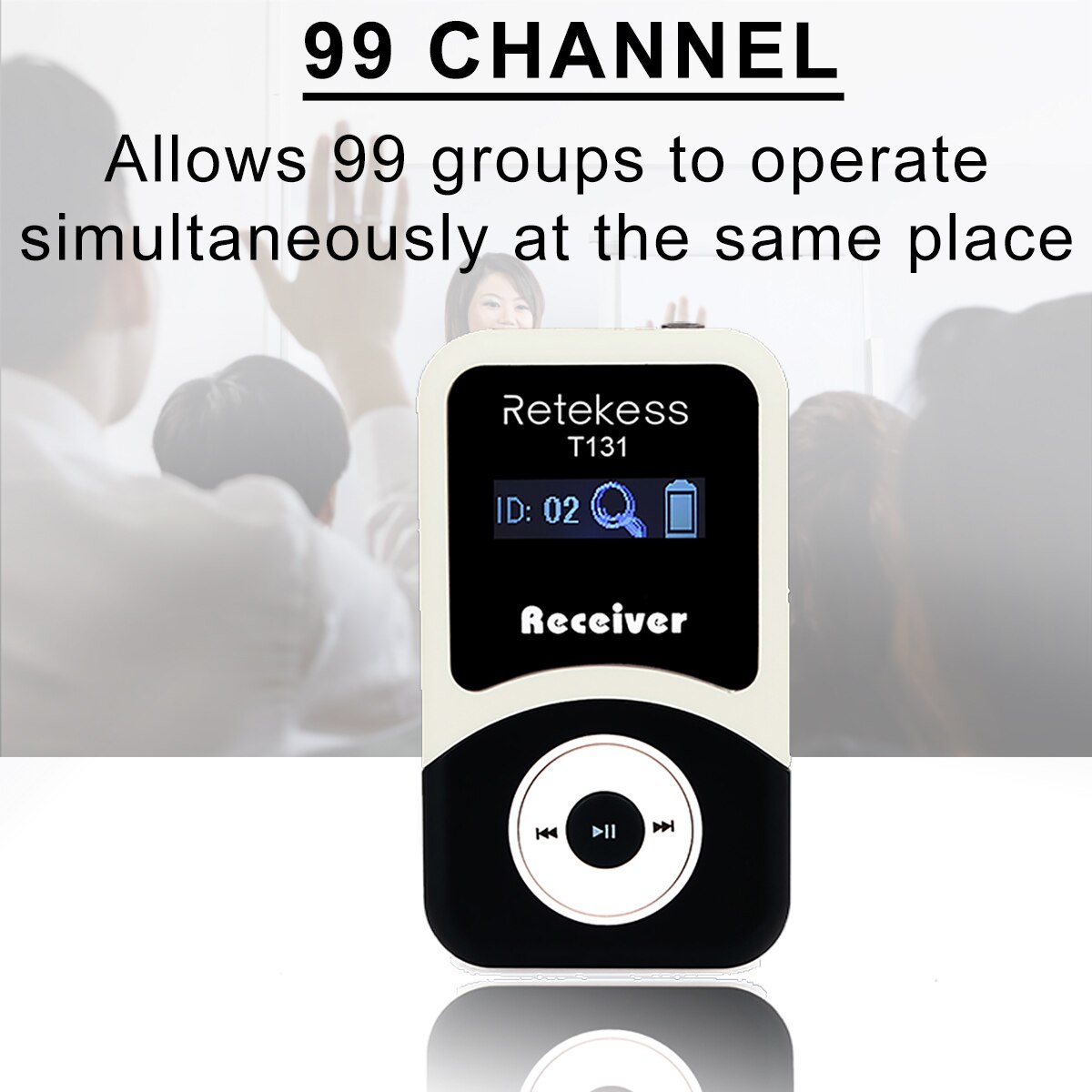 Retekess T131 Wireless Receiver for Tour Guide system Simultaneous Translation Interpretation Teaching System Meeting Church