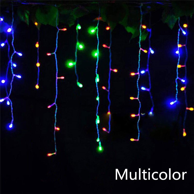 1x Kerstverlichting Outdoor Decoratie 5 m Droop 0.4-0.6 m Led Gordijn Ijspegel Lichtslingers Nieuwjaar Wedding party Garland Light: Multicolor / EU Plug