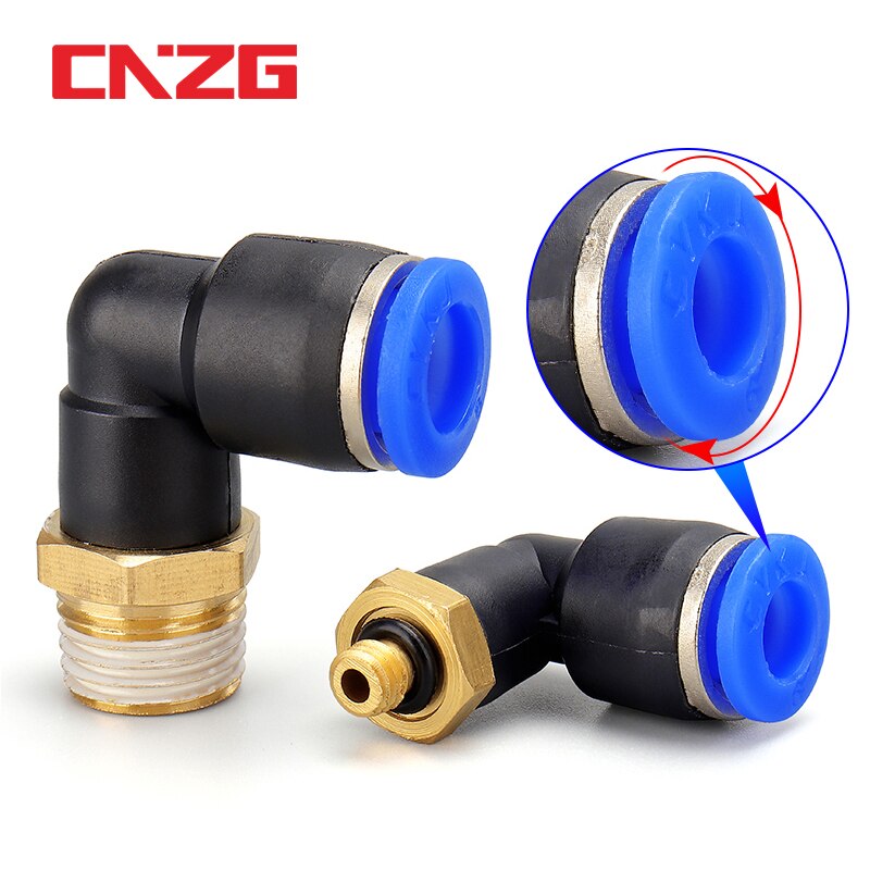 Pl fiting pneumatic cot 1/4 3/8 1/2 1/8 bsp filet tat conector rapid de aer l forma împingere furtun  od 6mm 8mm 10mm 12mm