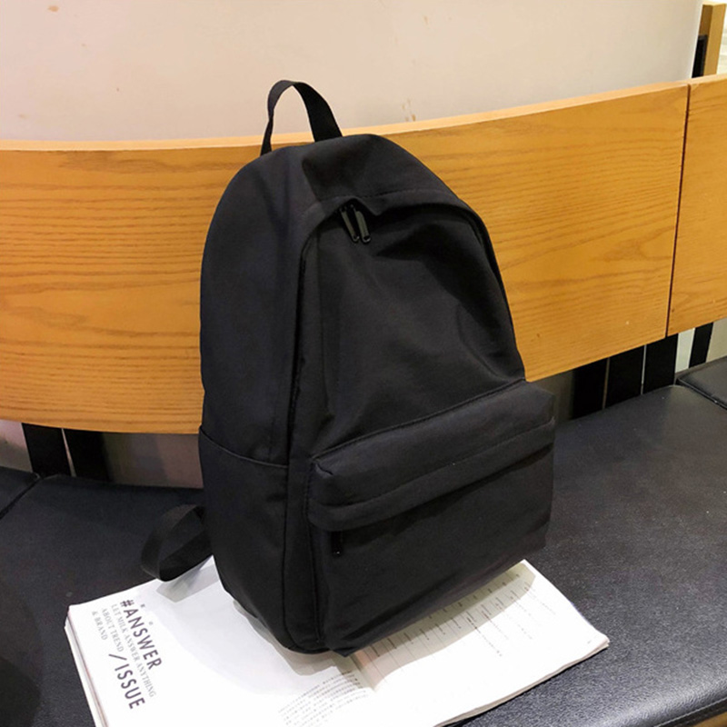 Hocodo Effen Canvas Rugzak Voor Tieners Vrouwen Casual Grote Capaciteit Schooltas Eenvoudige College Wind Rugzak Mochila