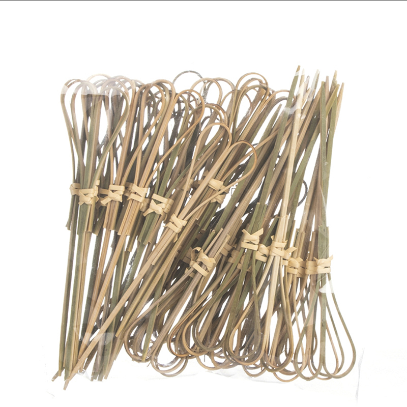 100PCS Bamboo Fruit Picks Cocktail Decoration Toothpicks Salad Sandwich Buffet Desserts Aperitif Cocktail Sticks Decoration: Style D