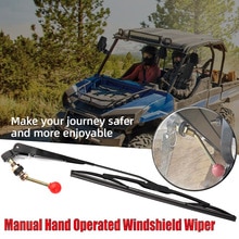 wiper cleaner UTV Manual Hand Operated Windshield Wiper Blade Universal Replacement Kit rear wiper arm Metal+Plastic