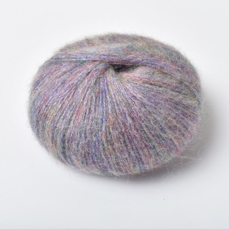 25g/Knäuel Glitzer Mohair Garn Weiche Warme betroffen zur Seite fahren Schal Hütte Faden Nadel Häkeln Hand Gestrickte Faden DIY liefert: Lavendel