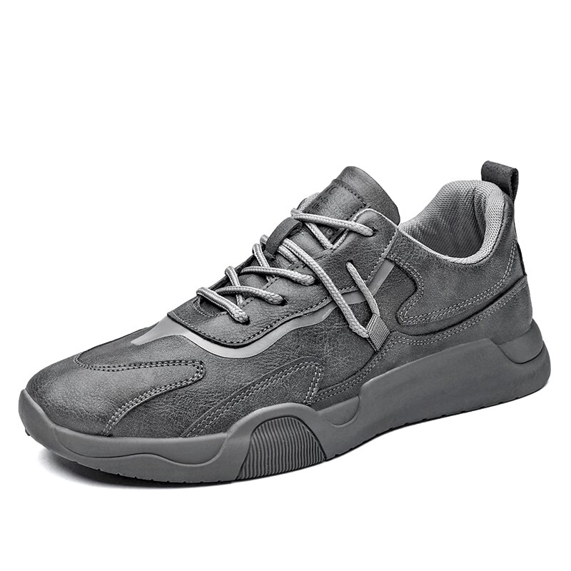 Zapatillas deportivas de suela baja para hombre, zapatos informales a la para exteriores, impermeables, cómodos, transpirables, planos para adultos: Gris / 8