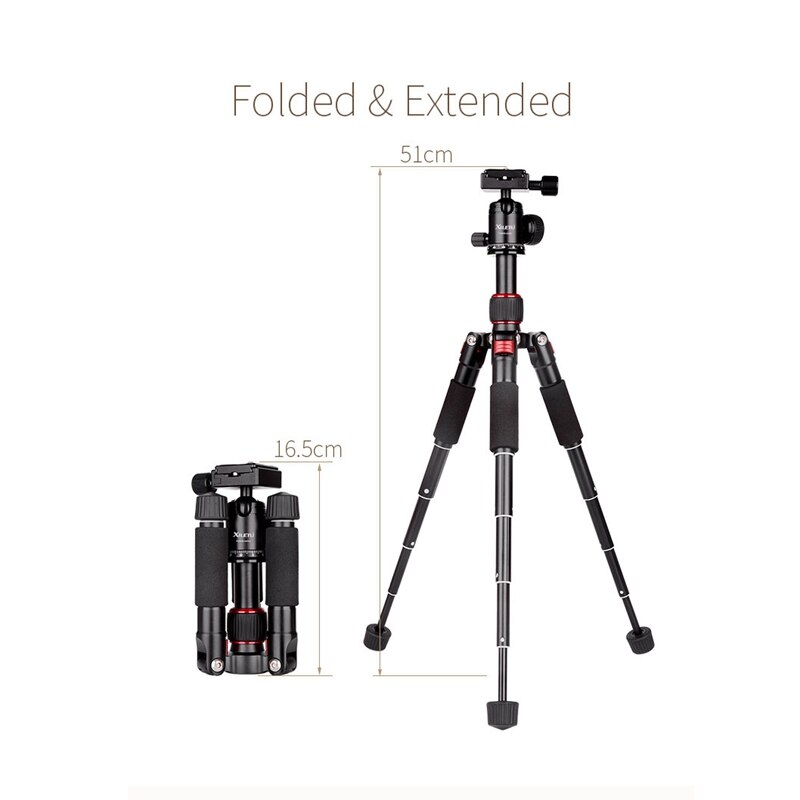 XILETU FM5S-MINI Lightweight Alluminum Tripod Tabletop Mini Travel Stand Tripod with 360 Degree Ball Head For Digital Camera