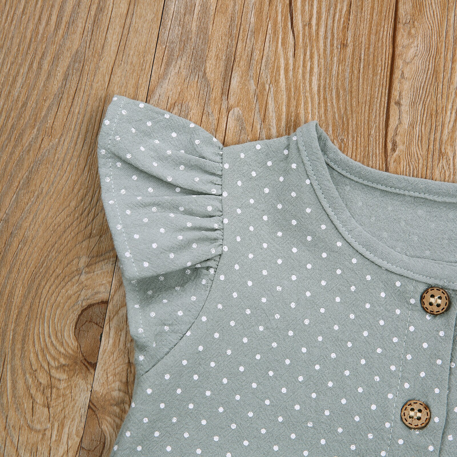 Citgeett Summer Baby Girls Boys Bodysuit Flying Sleeve Dot Jumpsuit Cotton Button One-piece Clothes