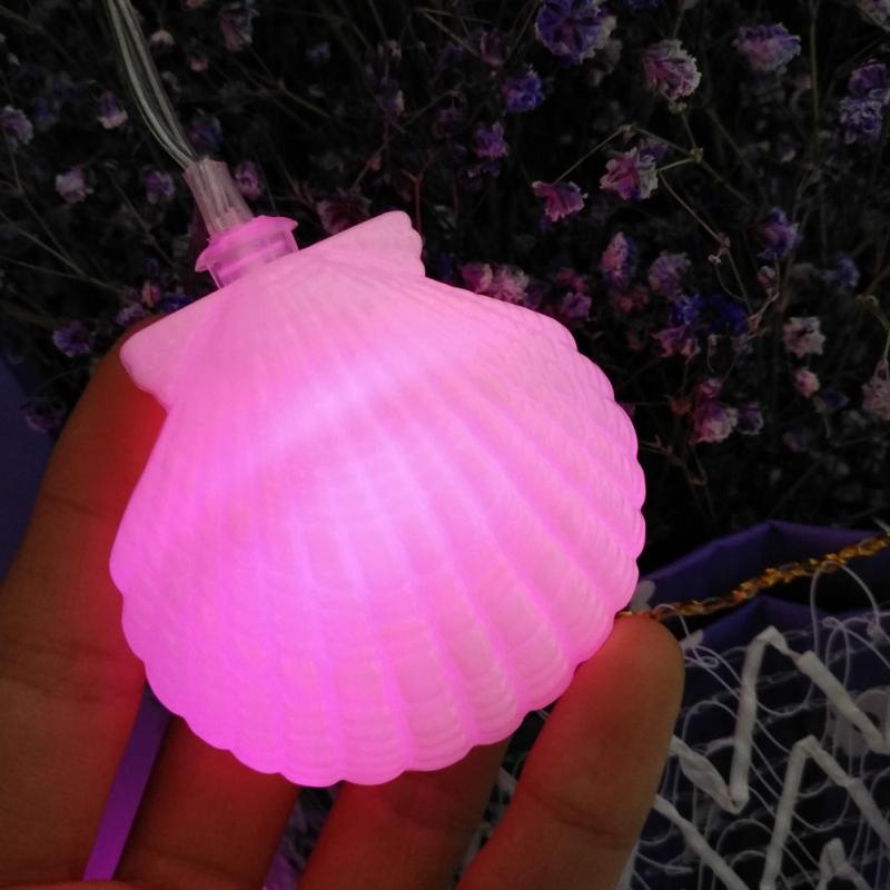 Snäckskalslampor led ljus för ananas julgransfest bbq bröllopsinredning foto diy rekvisita