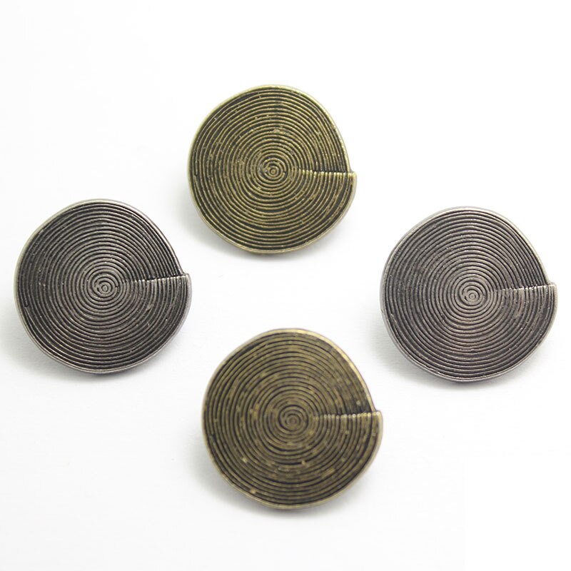 10 stk 18/23/25mm spiral retro metal knapper håndsyet afslappet vindjakke knap antik bronze gammel sølv formede knapper